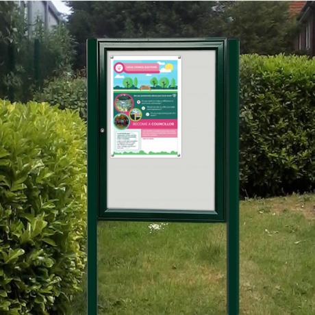 Cyclone Painted Frame Post Mounted Noticeboard